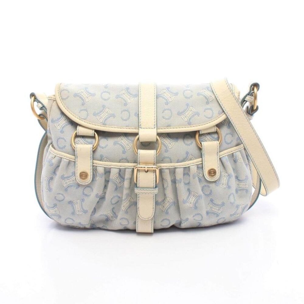 CELINE Macadam Canvas Leather Shoulder Bag